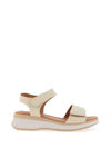 Oh My Sandals Pebbled Leather Velcro Strap Sandals, Ice