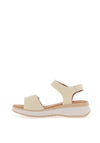 Oh My Sandals Pebbled Leather Velcro Strap Sandals, Ice