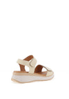 Oh My Sandals Pebbled Leather Velcro Strap Sandals, Ice