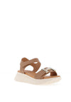 Oh My Sandals Pebbled Leather Chunky Platform Sandals, Taupe