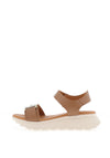 Oh My Sandals Pebbled Leather Chunky Platform Sandals, Taupe