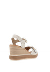 Oh My Sandals Smooth Leather Buckle Wedge Sandals, Ice