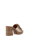 Oh My Sandals Heeled Mule Leather Sandals, Taupe