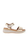 Oh My Sandals Pebbled Leather Sandals, Champagne