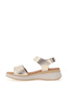 Oh My Sandals Pebbled Leather Sandals, Champagne