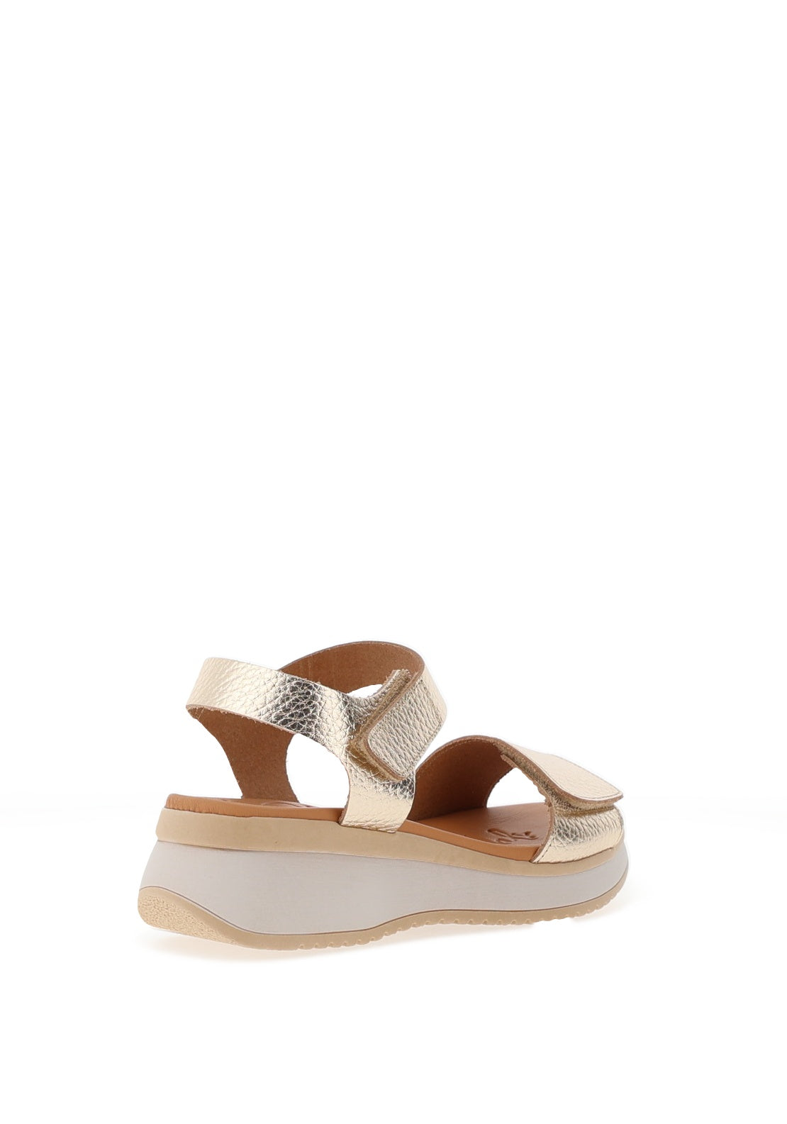 Oh My Sandals Pebbled Leather Sandals, Champagne