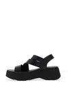 Oh My Sandals Leather Multi Platform Strap Sandals, Black