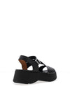 Oh My Sandals Leather Multi Platform Strap Sandals, Black