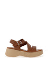 Oh My Sandals Leather Multi Platform Strap Sandals, Brown