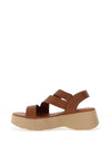 Oh My Sandals Leather Multi Platform Strap Sandals, Brown