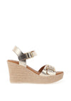 Oh My Sandals Woven Wedge Sandals, Champagne