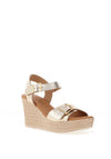 Oh My Sandals Woven Wedge Sandals, Champagne