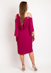 Olimara Applique Cold Shoulder Midi Dress, Magenta