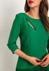 Olimara Tiered Fringe Tassel Skirt Knee Length Dress, Green