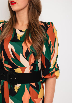 Olimara Cutout Back Floral Midi Dress, Multi