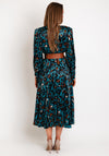Olimara Leopard Print A-line Midi Dress, Teal