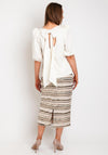 Olimara Cutout Bow Back Detail Blouse, Cream