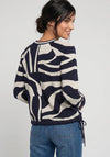 Olsen Abstract Print Jumper, Navy and Grey