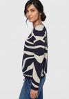 Olsen Abstract Print Jumper, Navy and Grey