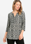 Olsen Hannah Snake Print Tunic Top, Grey