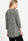 Olsen Hannah Snake Print Tunic Top, Grey