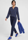 Olsen Geometric Long Sleeve Top, Blue Multi