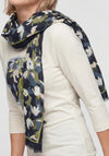 Olsen Abstract Print Lightweight Scarf, Navy Multi