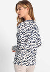 Olsen Abstract Print Long Sleeve Top, Navy