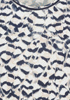 Olsen Abstract Print Long Sleeve Top, Navy