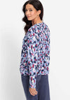 Olsen Digital Blue Print Long Sleeve Top, Blue