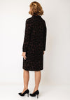 Olsen Animal Print with High Neckline Midi Dress, Brown