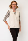 Olsen Textured Button Up Gilet, Cream