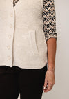 Olsen Textured Button Up Gilet, Cream