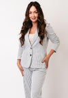 Olsen Striped Single Breasted Blazer, Green and White