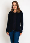 Olsen High Neck Ribbed Jacket, Navy