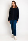 Olsen High Neck Ribbed Jacket, Navy