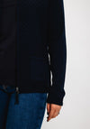 Olsen High Neck Ribbed Jacket, Navy