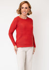 Olsen Textured Knitted Top, Orange