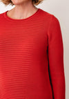 Olsen Textured Knitted Top, Orange