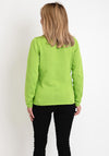 Olsen Eva Rib Zip Front Cardigan, Kiwi