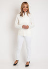 Olsen Eva Rib Zip Front Cardigan, Off White