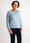 Olsen V Neck Knit Jumper, Blue