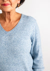 Olsen V Neck Knit Jumper, Blue