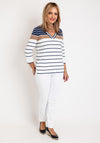 Olsen Henny Striped Jumper, Night Blue