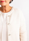 Olsen Henny Round Neck Button Up Cardigan, Ecru