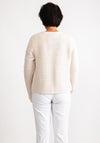 Olsen Henny Round Neck Button Up Cardigan, Ecru