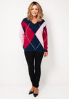 Olsen Damond Knit V Neck Jumper, Navy