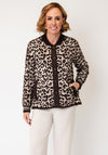 Olsen Leopard Print Textured Jacket, Beige Multi