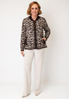 Olsen Leopard Print Textured Jacket, Beige Multi