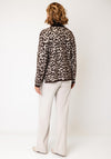Olsen Leopard Print Textured Jacket, Beige Multi